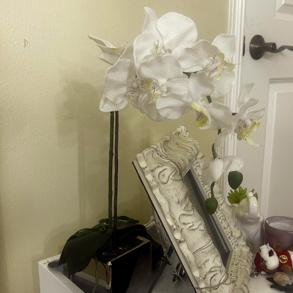 Fake white decortation flowers